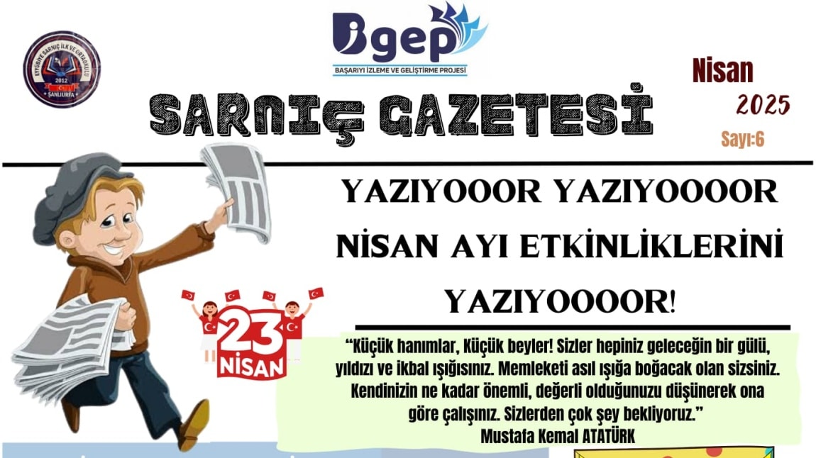 OKUL GAZETEMİZİN NİSAN SAYISI ÇIKTI!!!